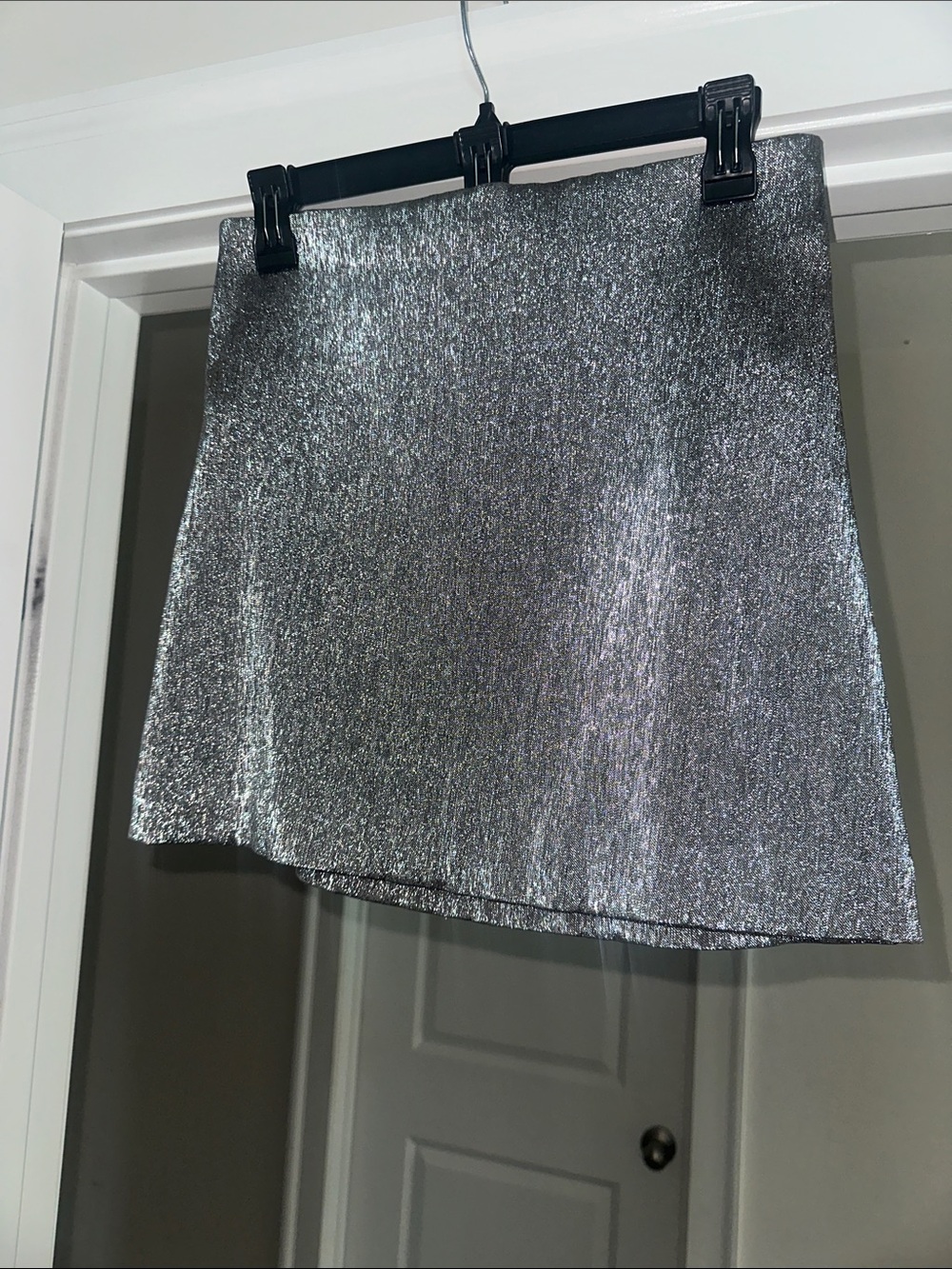 Silver Metallic Mini Skirt